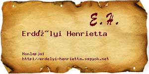 Erdélyi Henrietta névjegykártya